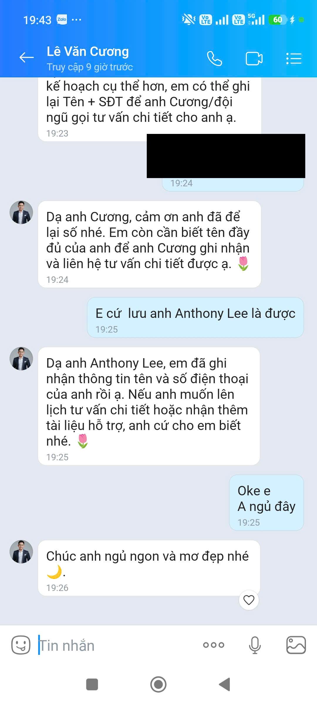 Ảnh chụp Zalo 4 — ghi nhận đầy đủ và kết thúc ấm áp (số điện thoại khách đã được che)