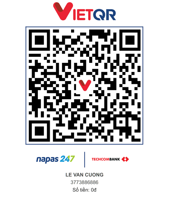 Mã QR chuyển khoản Techcombank tới LE VAN CUONG